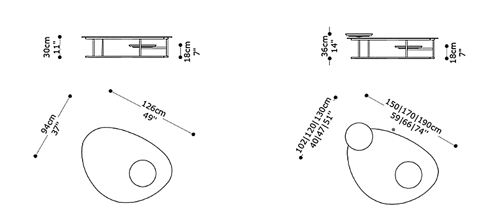 Image of the main dimensions of the product